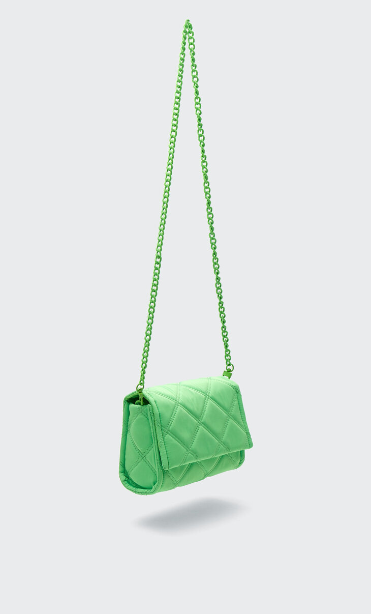 Quilted fabric crossbody bag