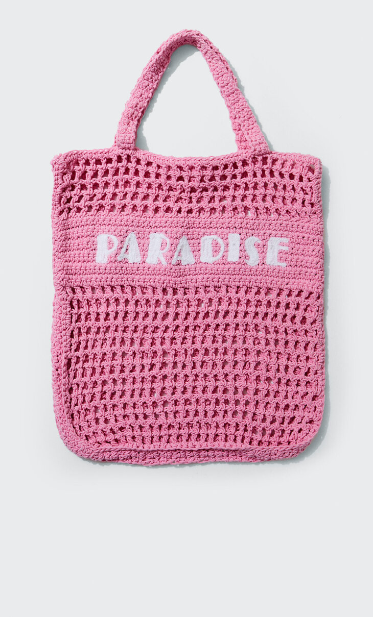 Fabric tote bag with slogan