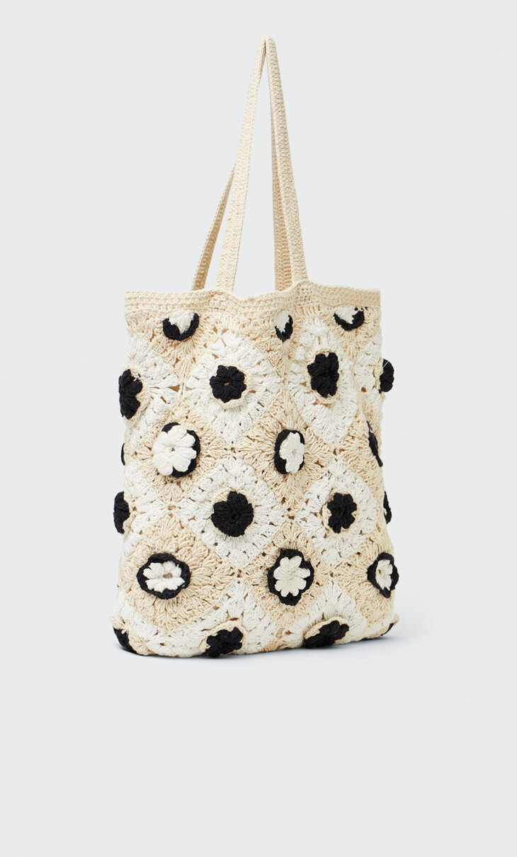 Чанта тип пазарска, плетена на една кука