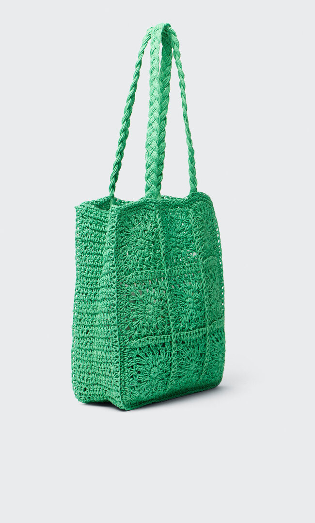 

Stradivarius Shopper Mit Flechtdetails Grün M