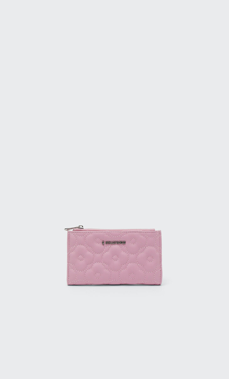 Basic quilted floral wallet