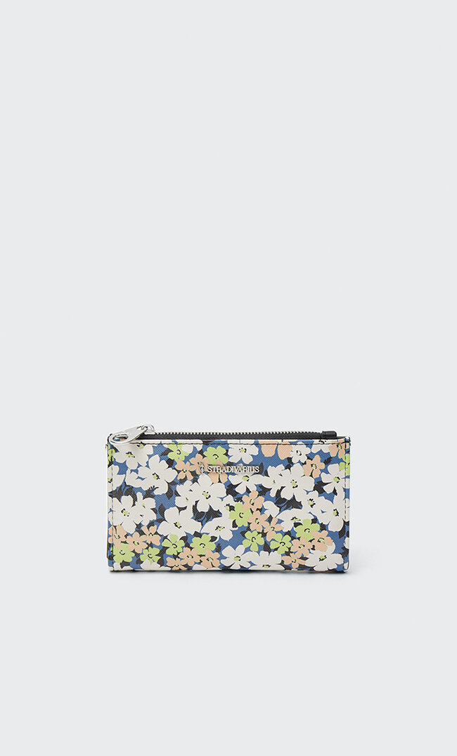 

Stradivarius Portmonetka Basic W Kwiaty Żółty Pastelowy M
