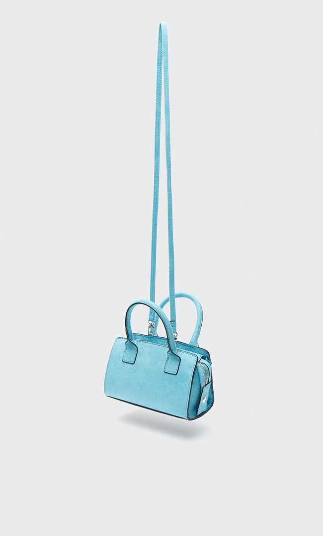 

Stradivarius Mini-Shopper Aus Stoff Türkis M