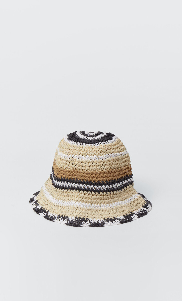 Pruhovaný rafiový klobúčik
