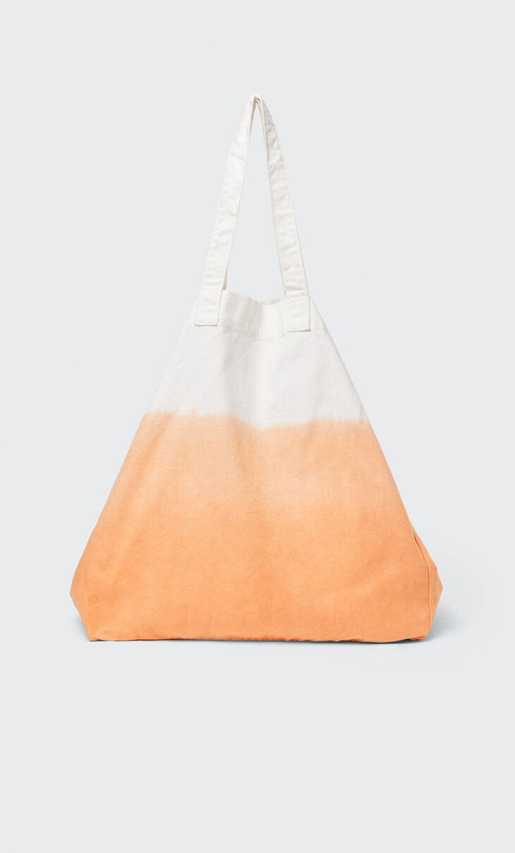 Чанта тип пазарска в преливащи цветове