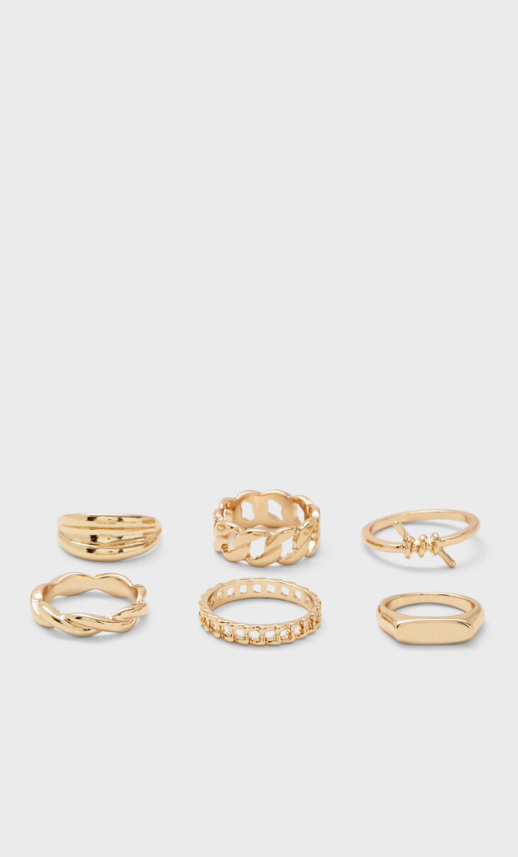 Set of 6 knot rings
