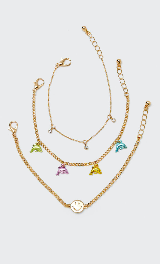 

Stradivarius 3er-Set Armbänder Smiley® Mit Delfinen Gelb M