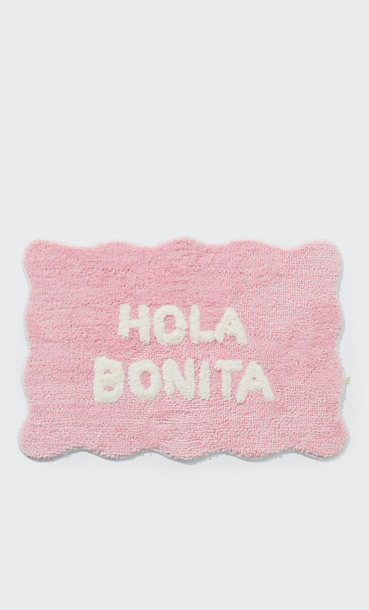 Rug with “Hola Bonita” border