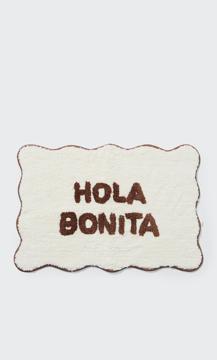 Rug with “Hola Bonita” border