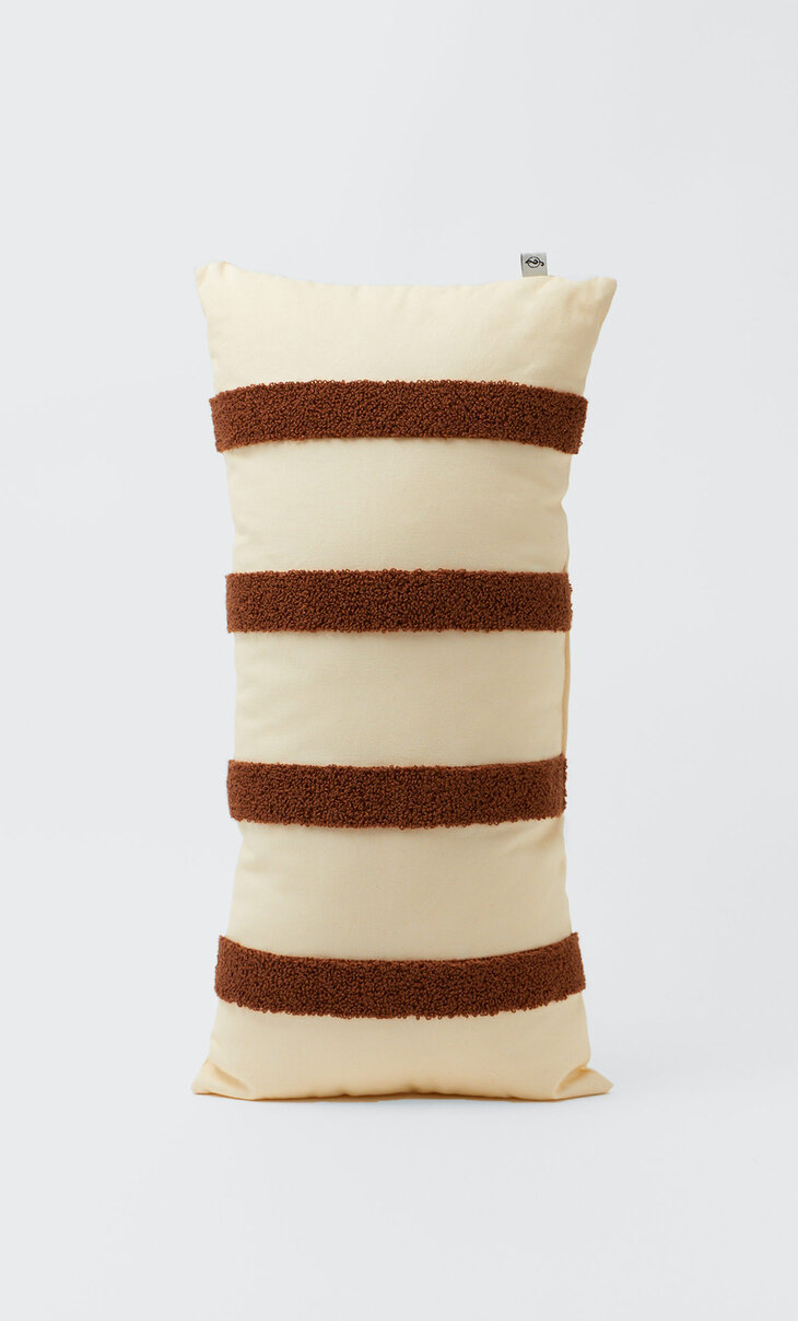 Striped teddy cushion