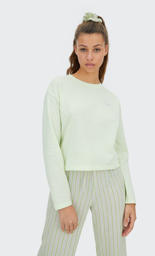 

Stradivarius Pyjamahemd „Let Me Sleep“ Grün M