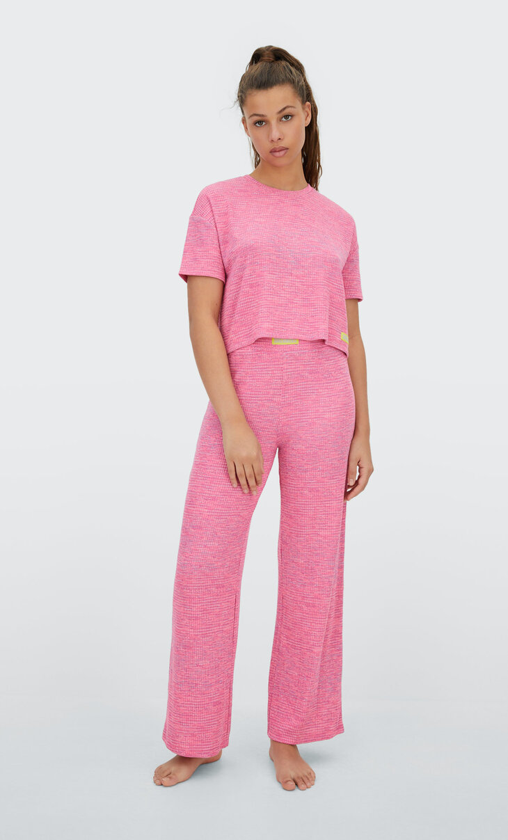 Space dye flare pyjama trousers