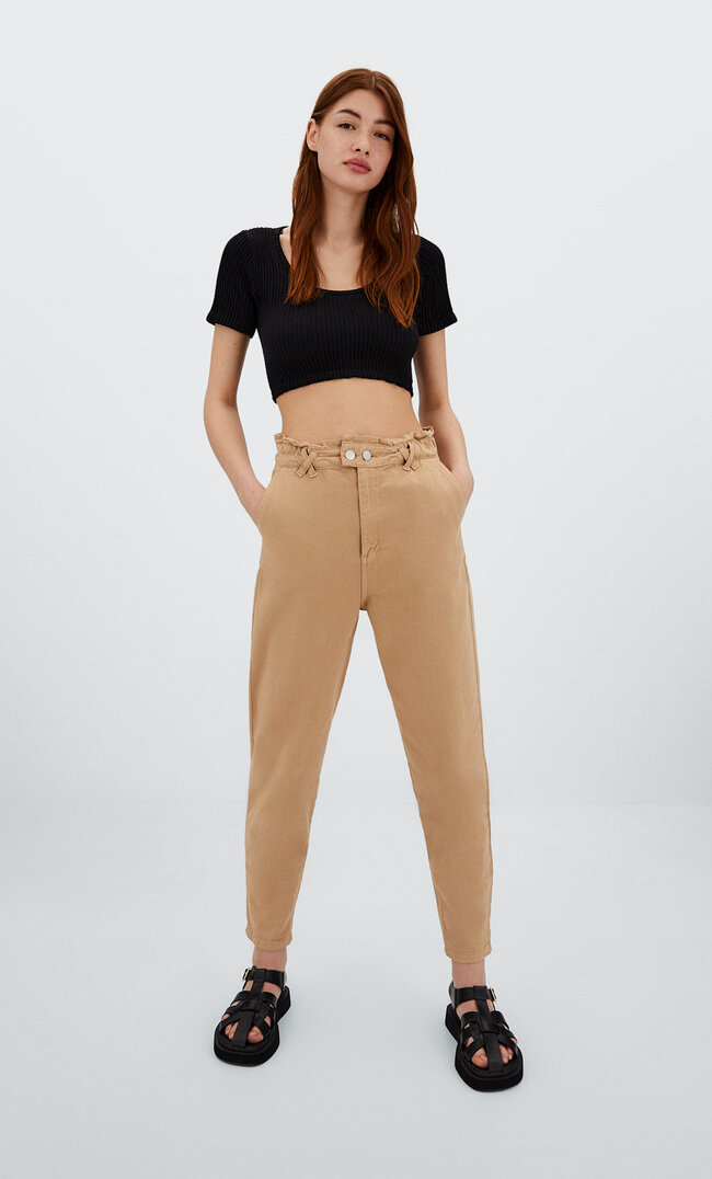 

Stradivarius Jeansy Baggy Z Diagonalu Szary Xs