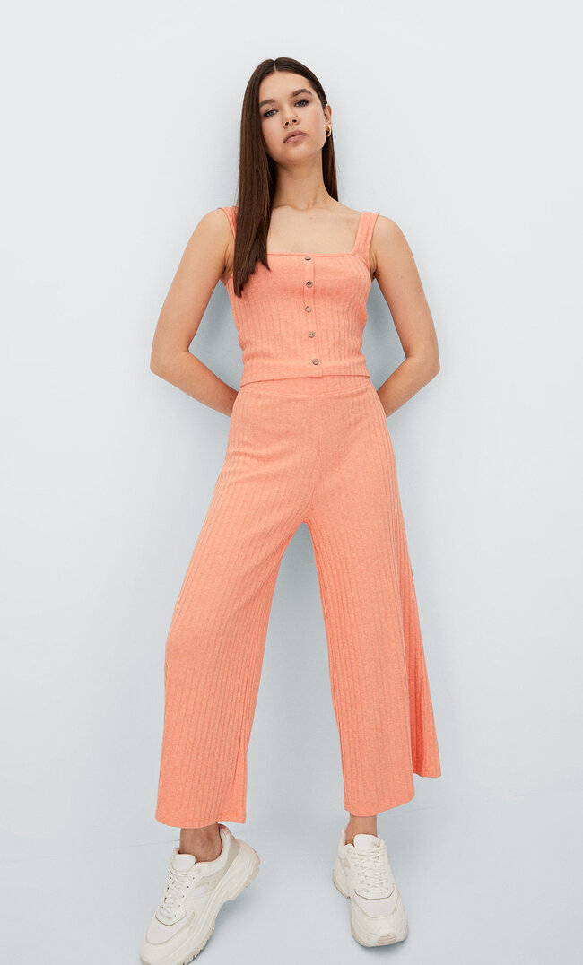 

Stradivarius Basic-Culotte-Hose Mandarinenfarben M