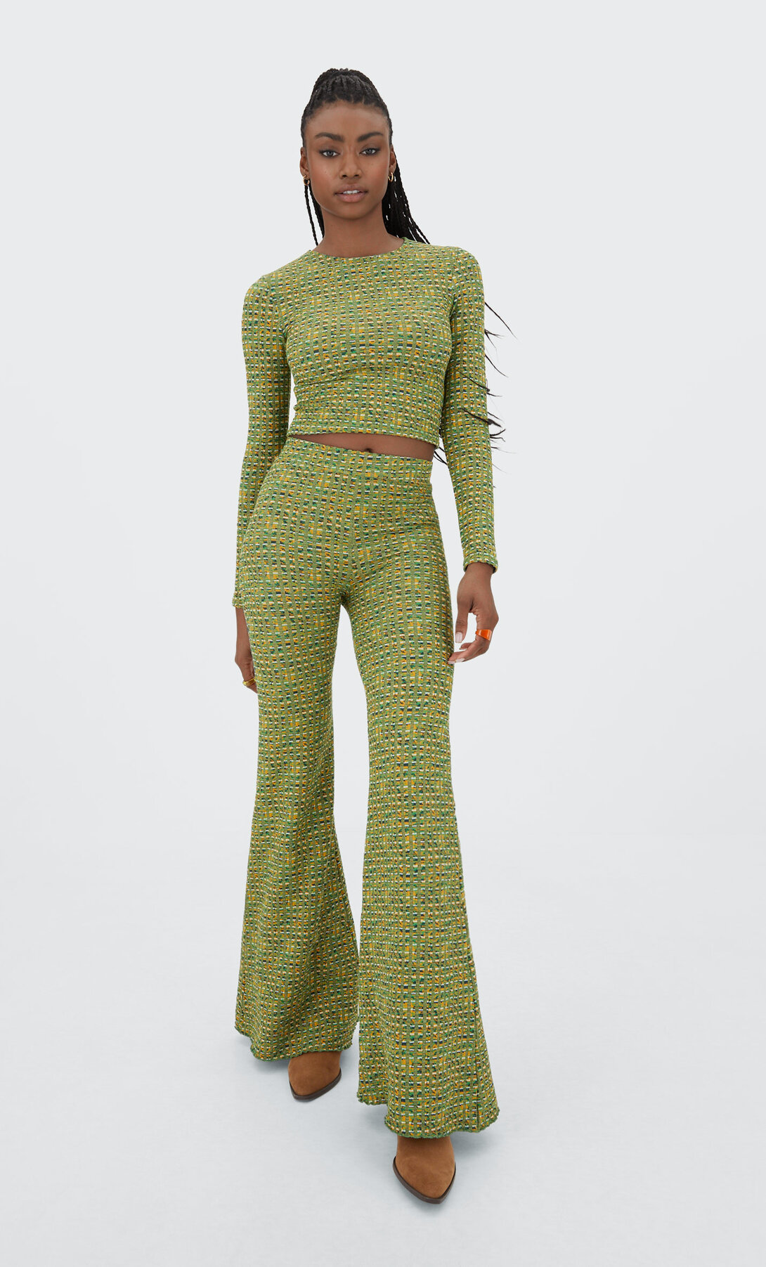 Pantalón flare space dye | Stradivarius España