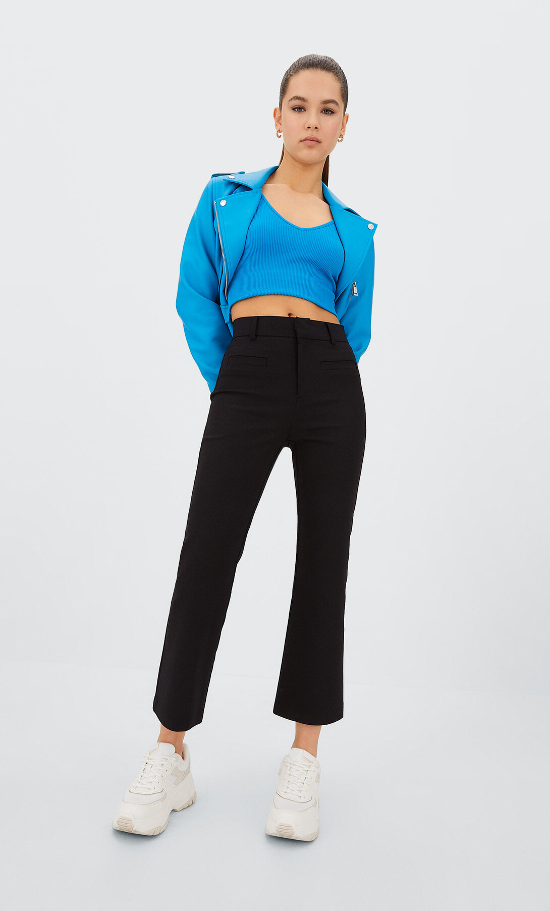 Pantalones | Pantalón kick flare color ecodye Marrón | Springfield Mujer -  Emilie Attolini