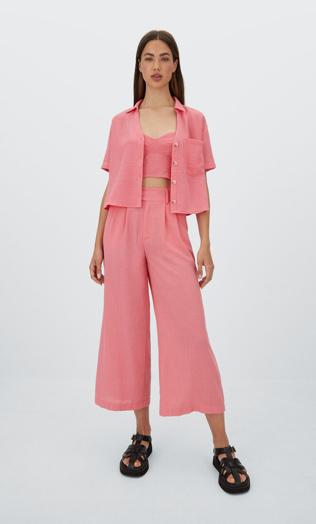 

Stradivarius Rustikale Culotte Kaugummirosa 40