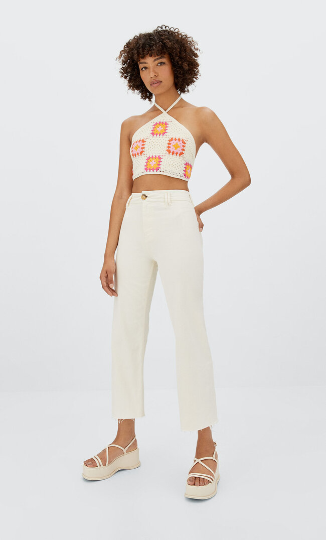 

Stradivarius Twill-Culotte Ohne Naht Ecru 32