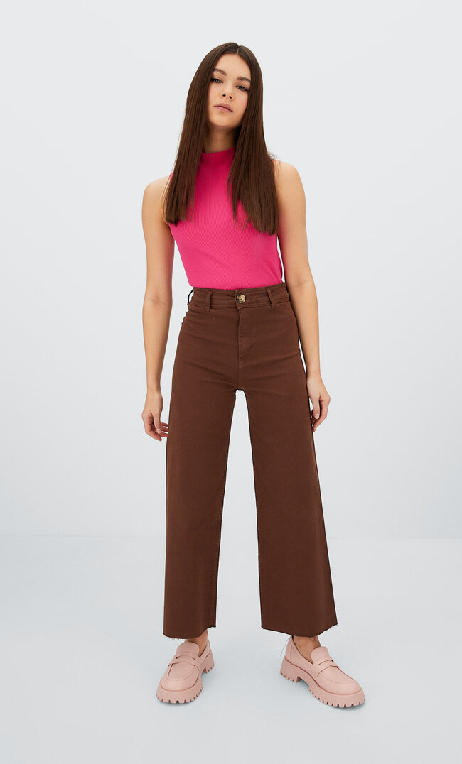 

Stradivarius Twill-Culotte Ohne Naht Braun 40