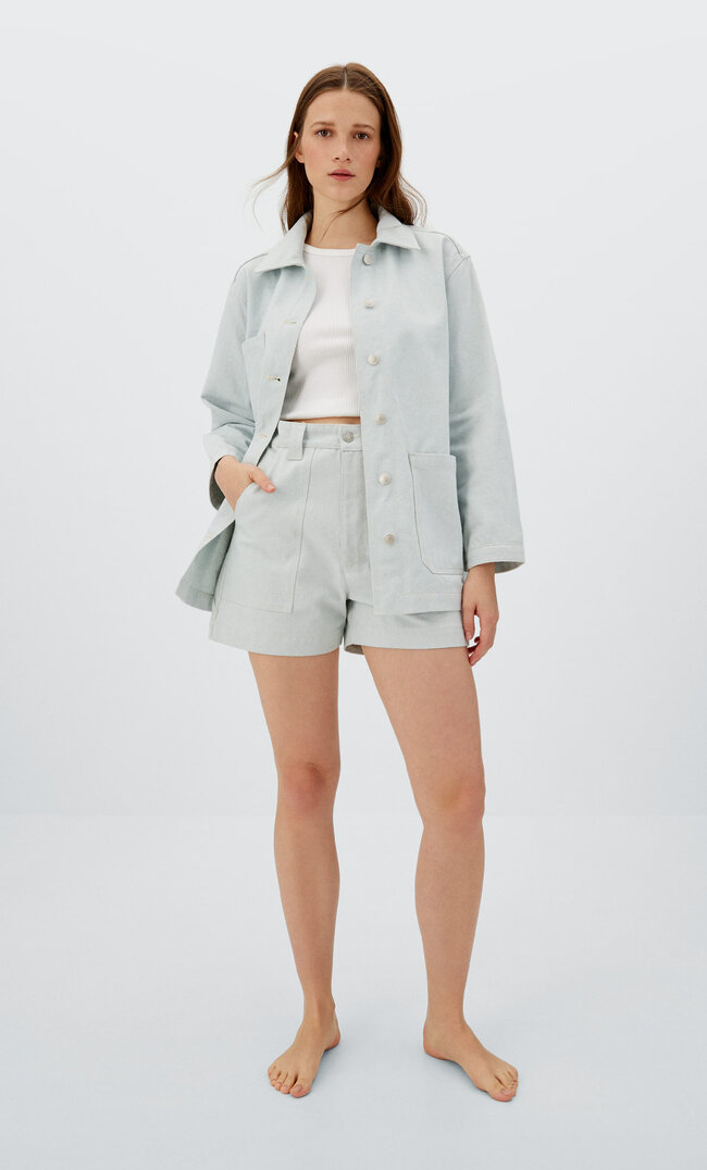 

Stradivarius Workwear-Shorts 0 Waste Gebleichtes Denim 40