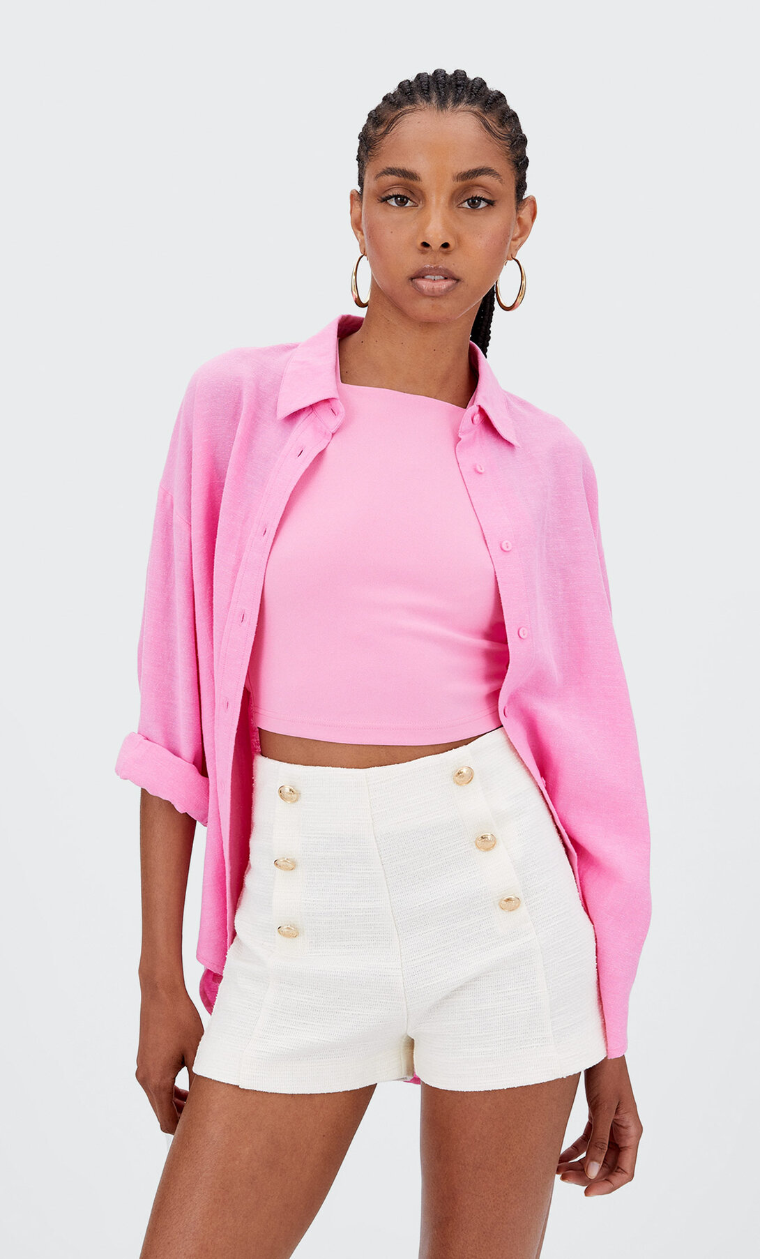 Shorts with buttons - Women's fashion | Stradivarius Spain