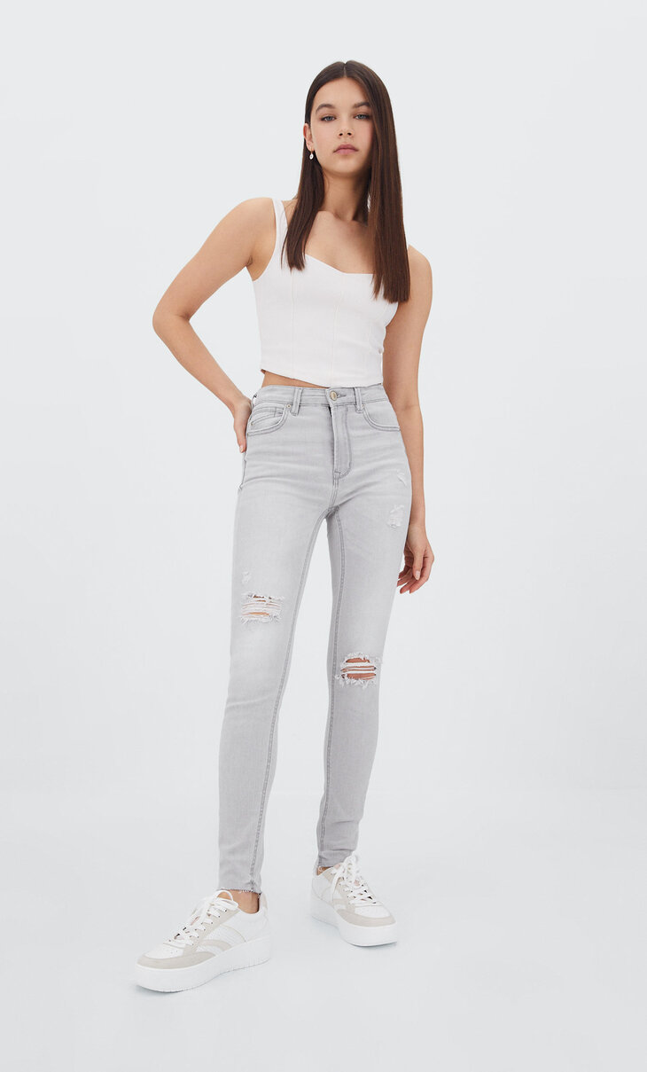Regular-waist skinny jeans