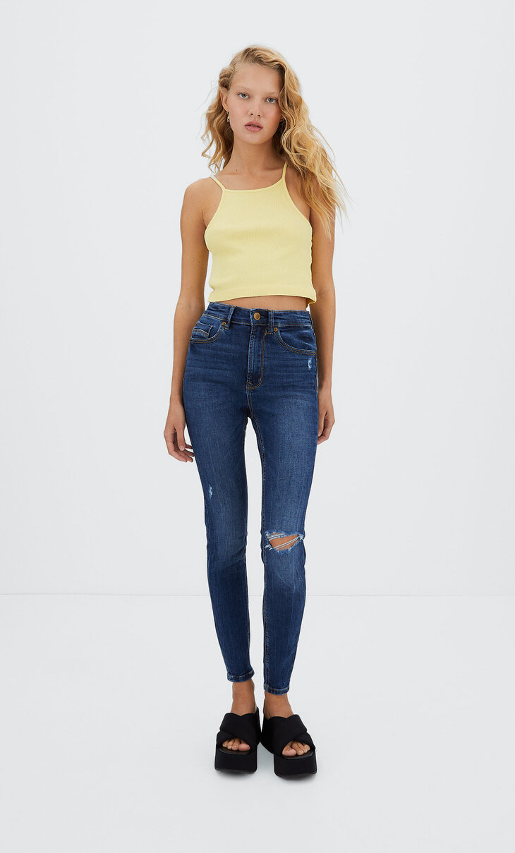 Skinny jeans met regular taille