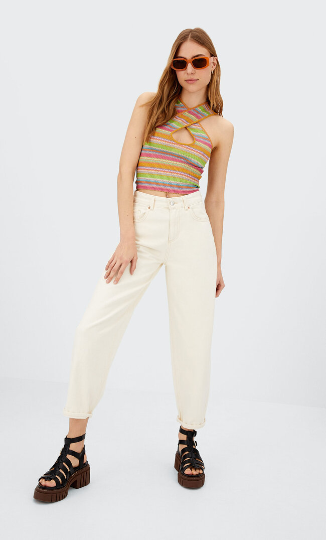 

Stradivarius Balloon Fit Ecru 36