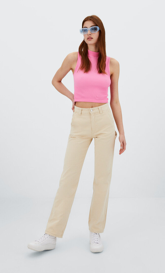 

Stradivarius Workwear-Hose Im Straight-Fit Steingrau 40