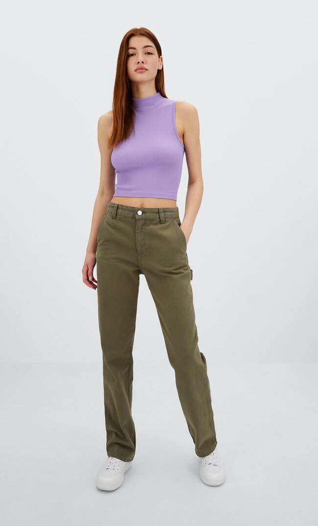

Stradivarius Workwear-Hose Im Straight-Fit Khaki 38