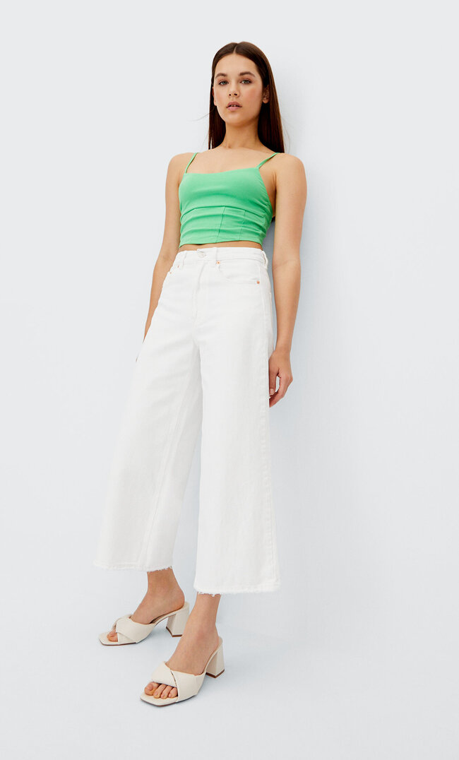 

Stradivarius Culotte Jeans Weiß 44