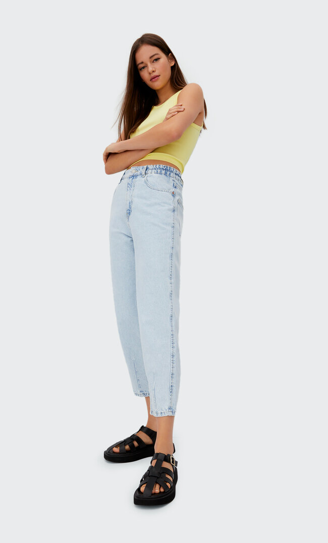 

Stradivarius Jeans Im Balloon-Fit Gebleichtes Denim Xl
