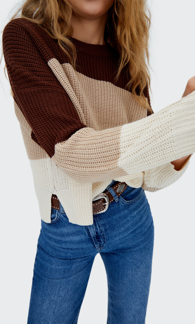 

Stradivarius Basic-Pullover Im Slouchy-Fit Braun Xs