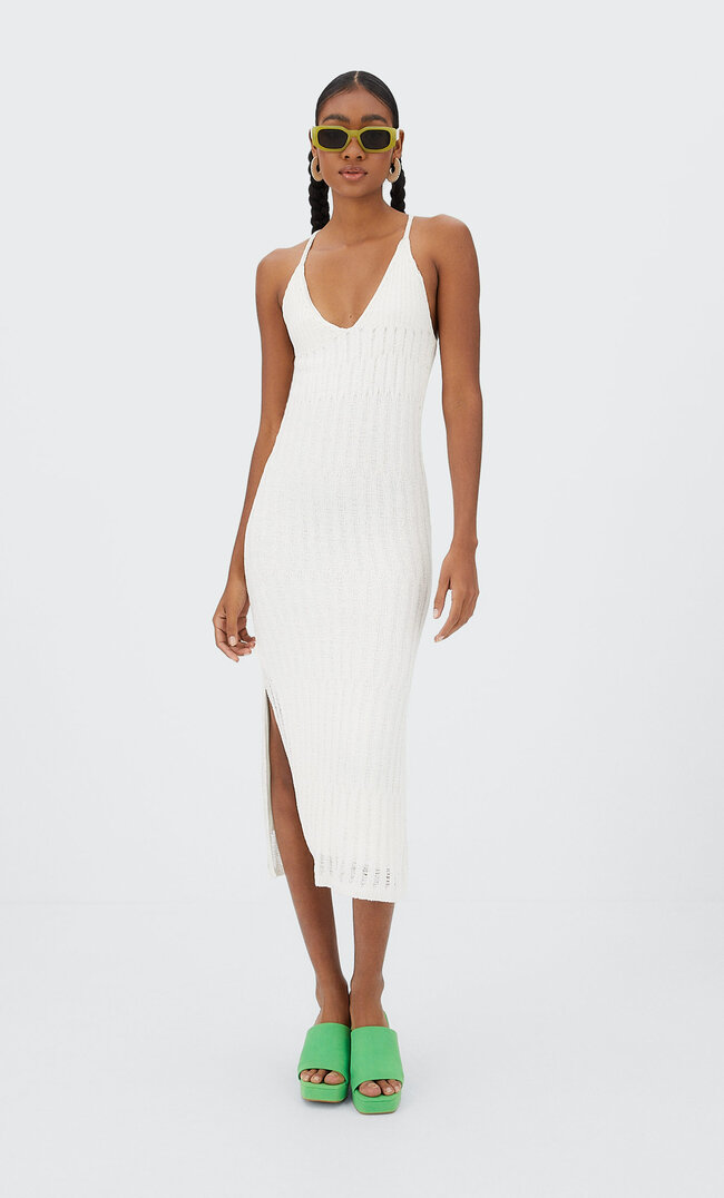 

Stradivarius Strickkleid Vanille Xs