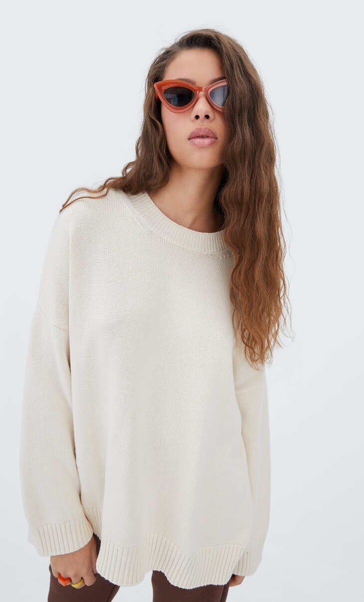 Трикотажен пуловер оувърсайз