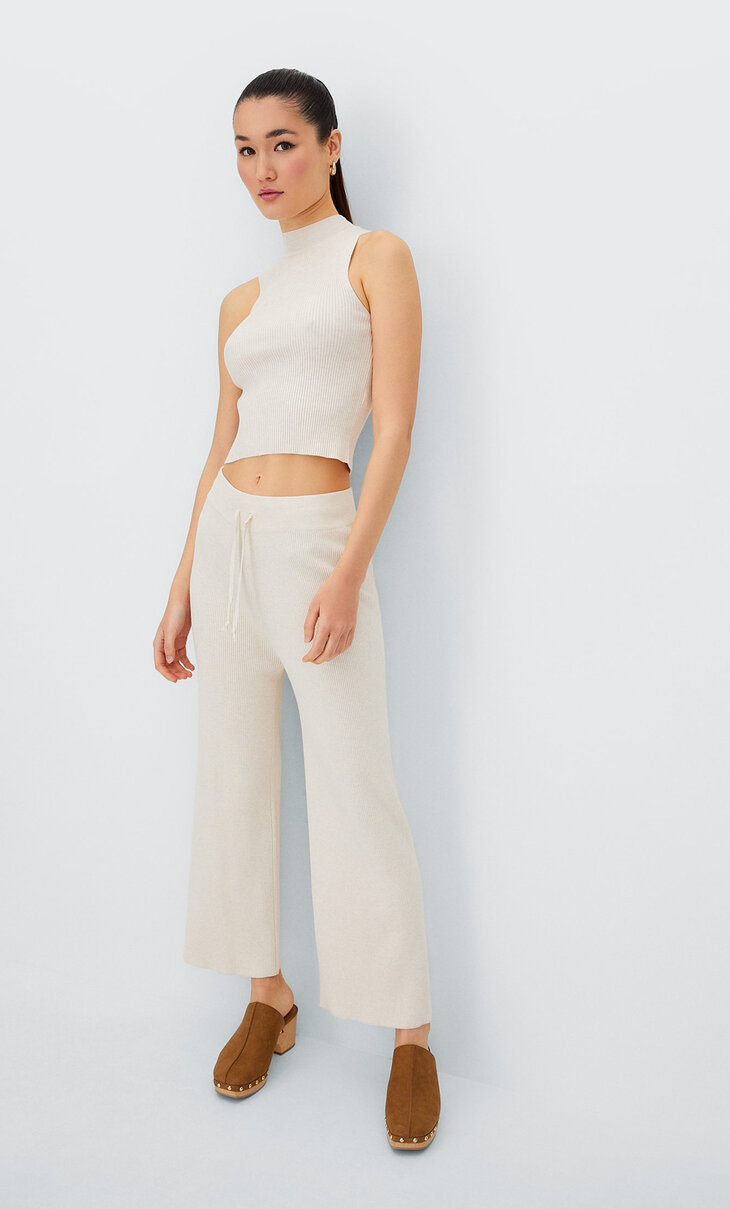 Pantalón culotte punto - Join Life de mujer | Stradivarius Colombia