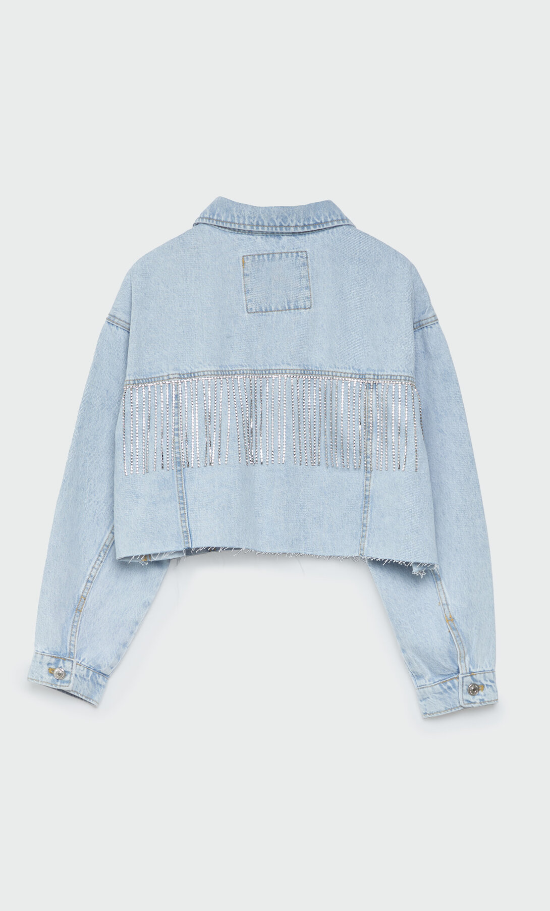 Denim jacket with fringing - Women's 