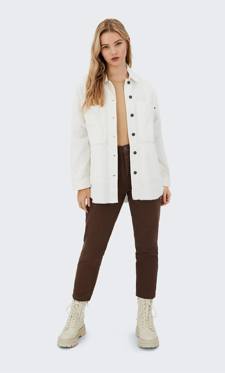 Stradivarius - Corduroy overshirt