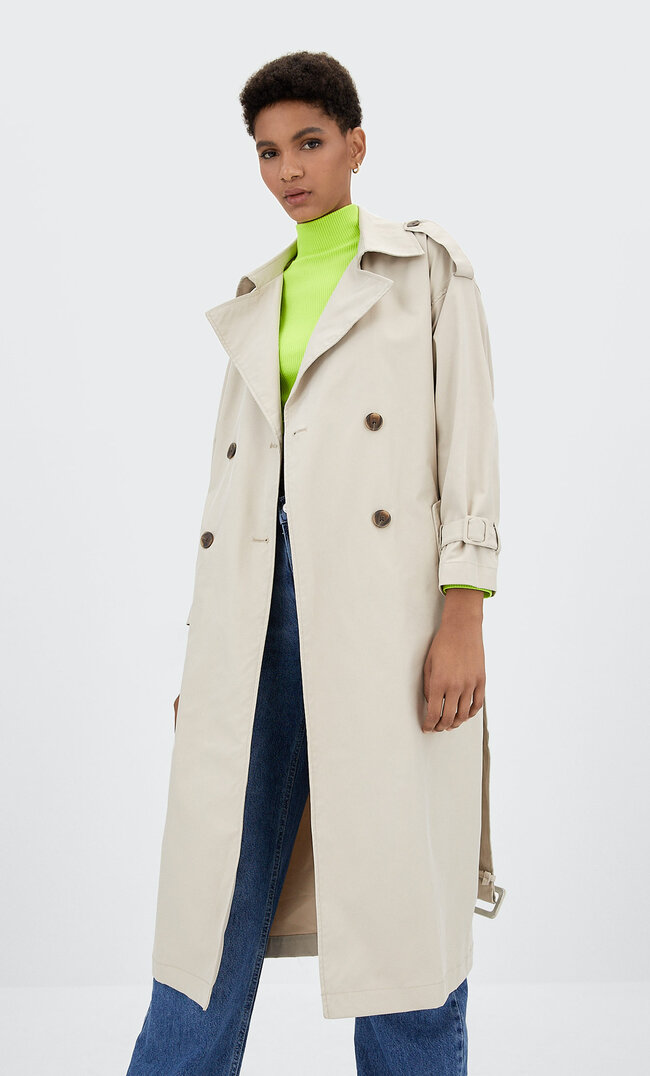

Stradivarius Oversize-Trenchcoat Steingrau Xs