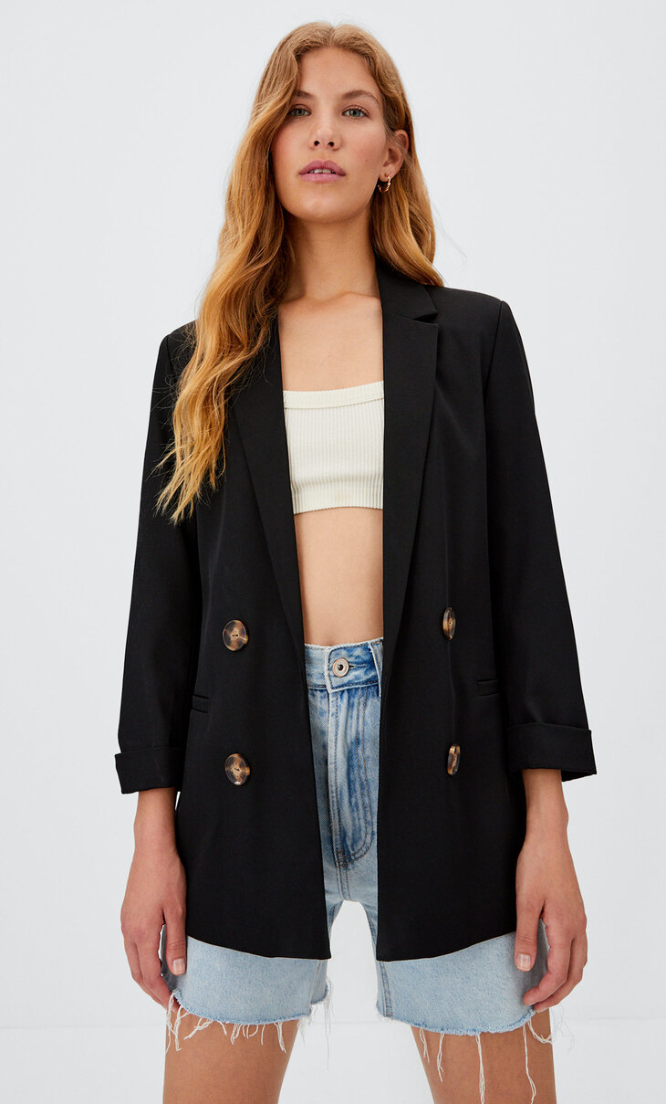 Open double-breasted blazer