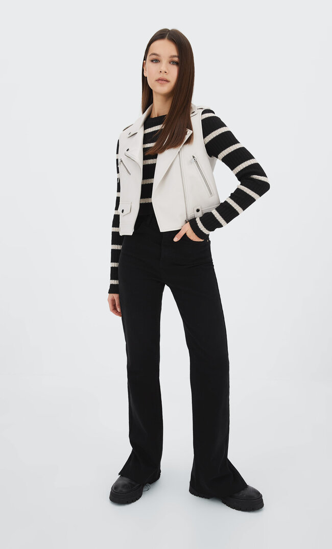 

Stradivarius Weste Aus Kunstleder Ecru S