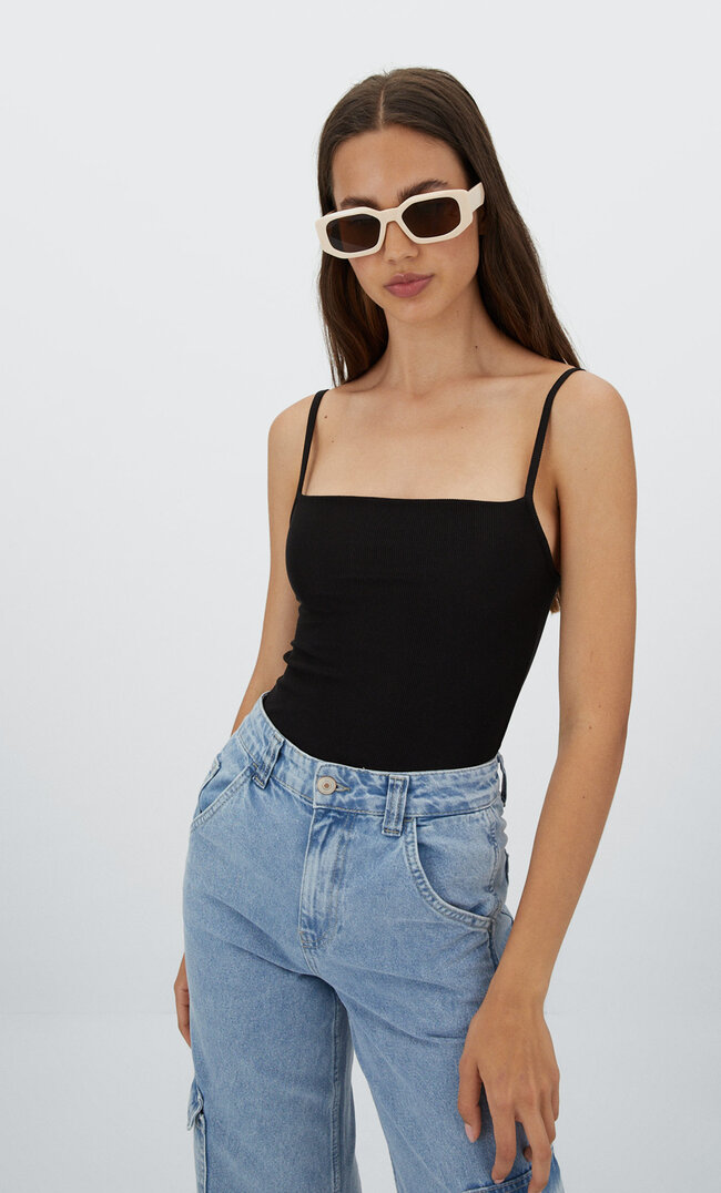 

Stradivarius Body Mit Spaghettiträgern Schwarz S