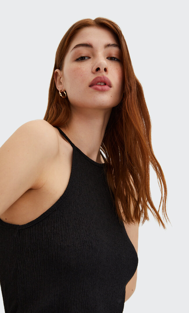 

Stradivarius Neckholder-Top Schwarz L