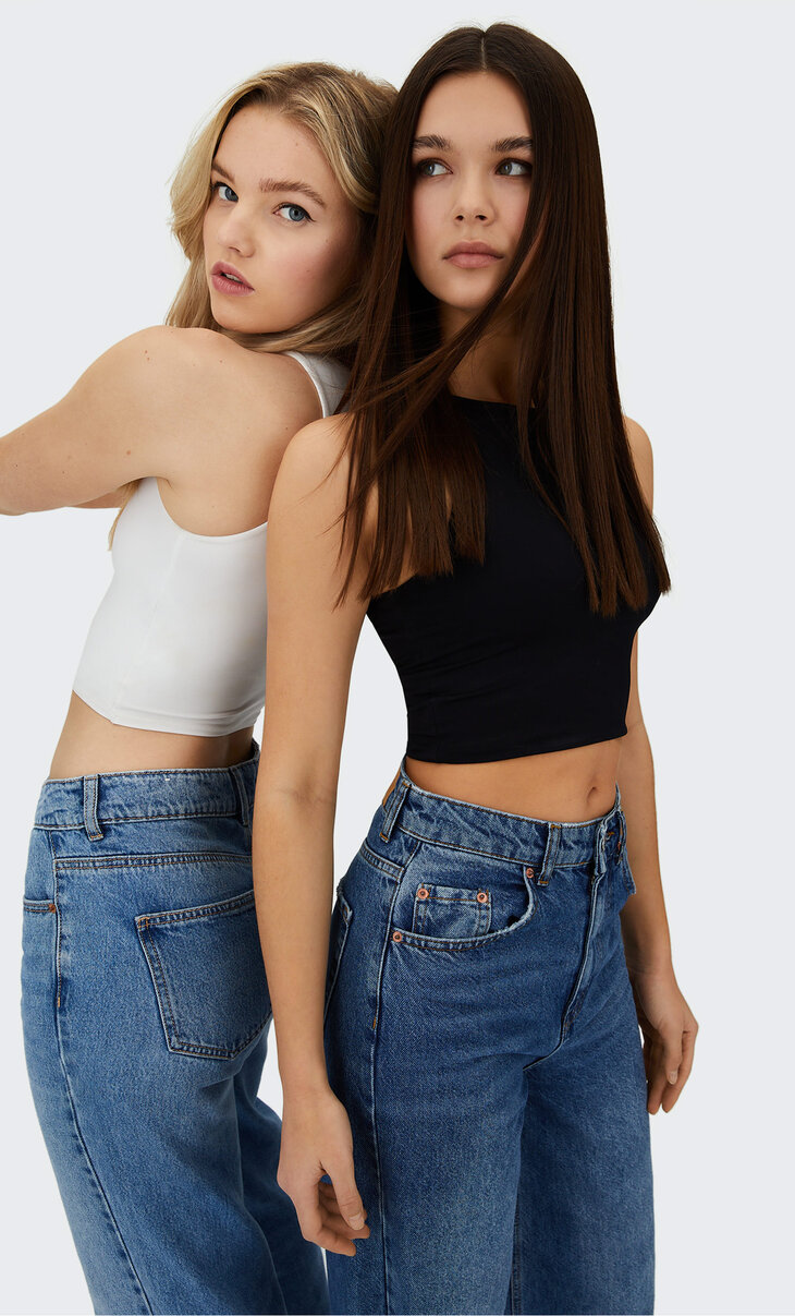 2-pack strappy crop tops