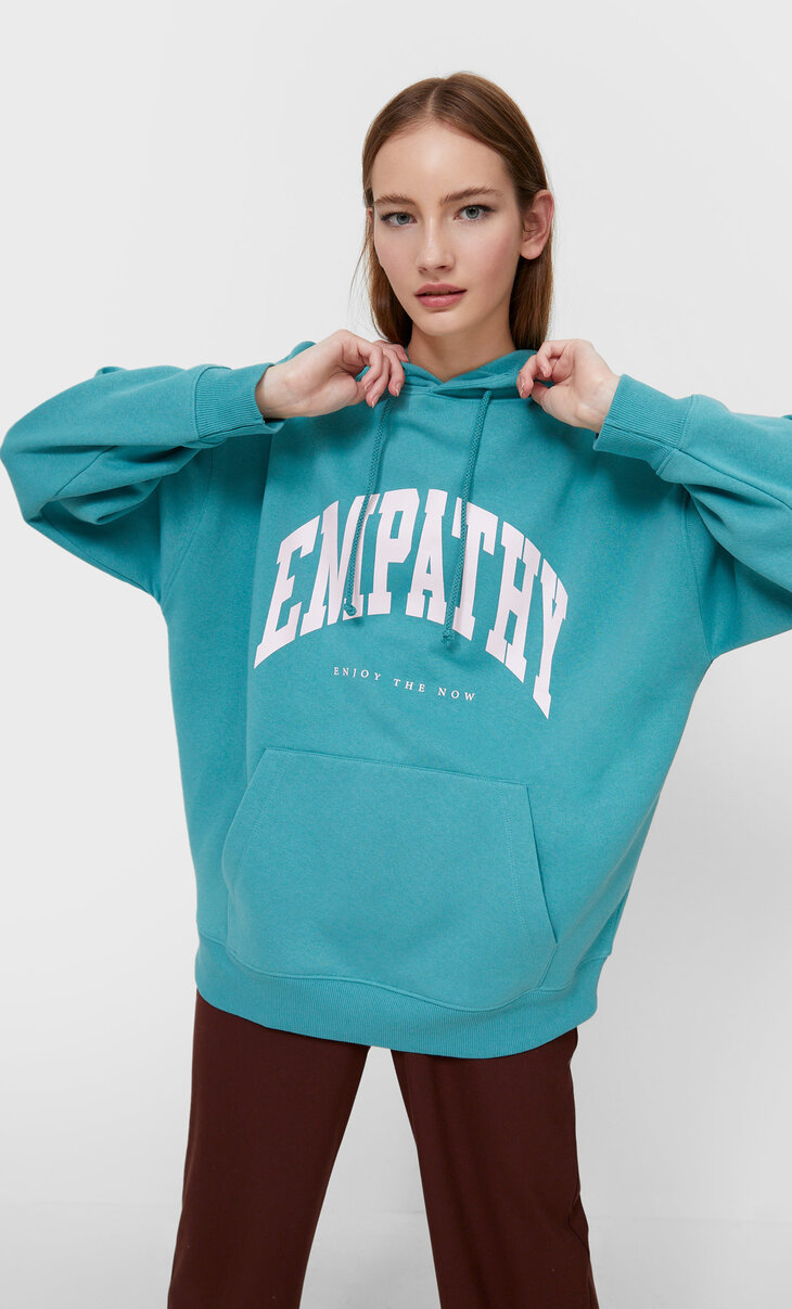 Oversized hoodie with text