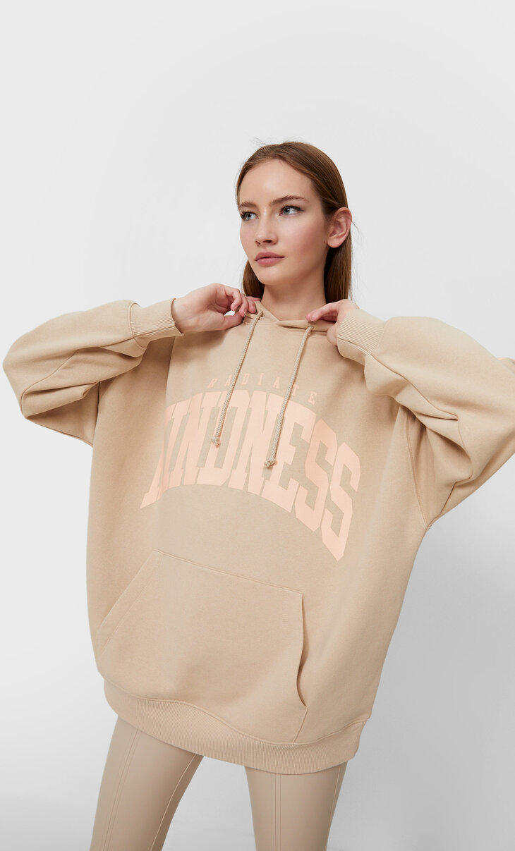 Oversized hoodie with text