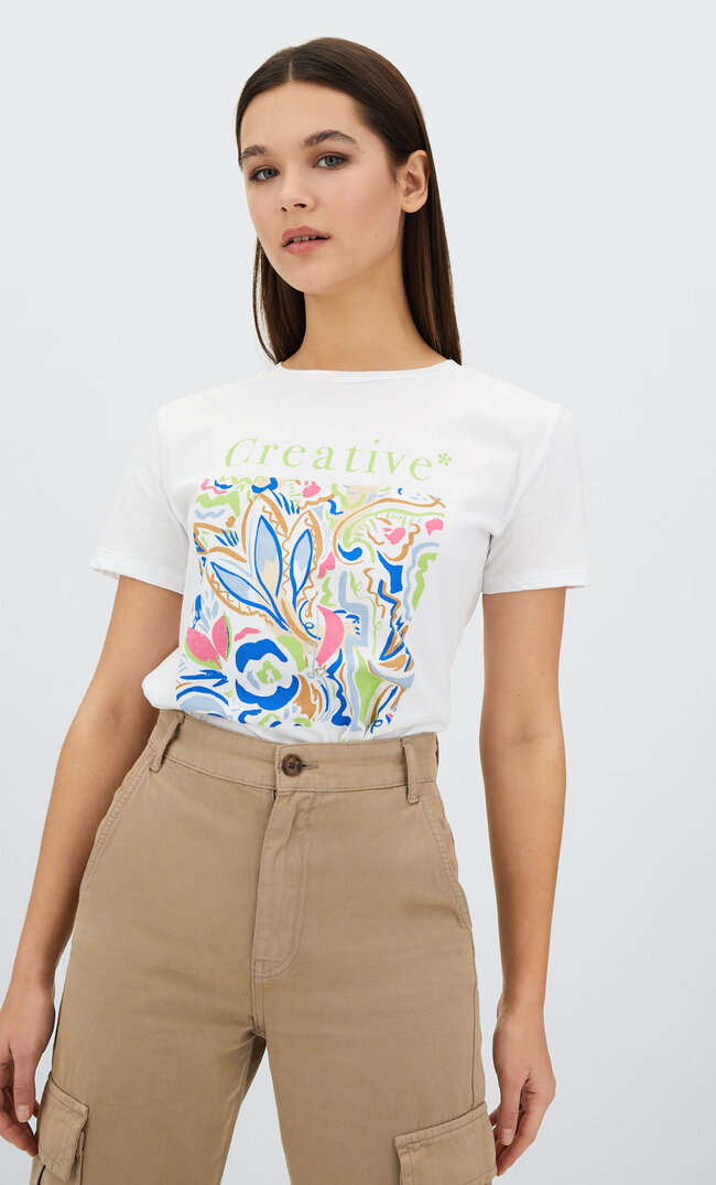 

Stradivarius Shirt Mit Grafikprint Grün M