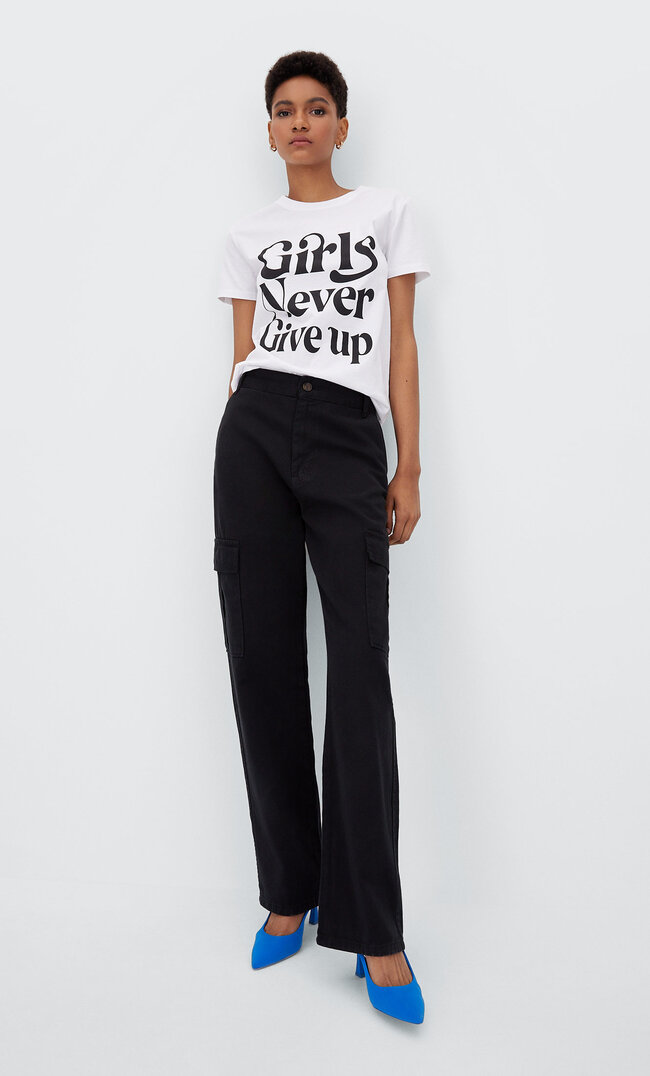 

Stradivarius T-Shirt Mit Motiv Und Slogan Weiß M