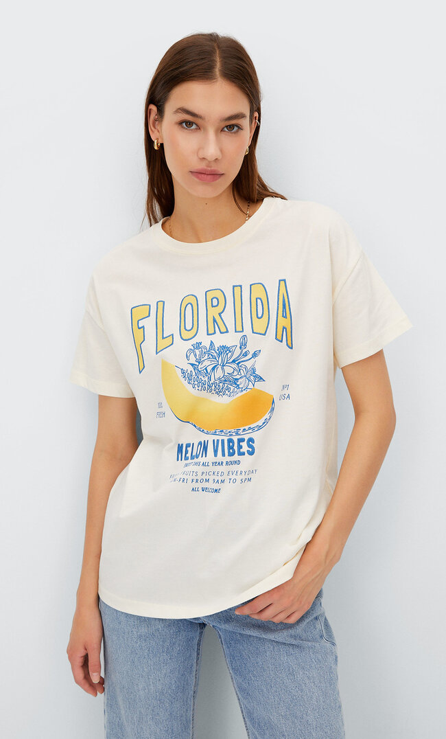 

Stradivarius Shirt Mit Grafik Vanille L