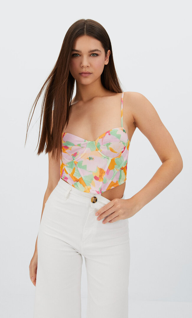 

Stradivarius Corsage Aus Tüll Neonrosa Xl